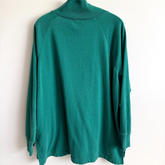 J Crew Womens Size XL Green Tunic Fleece Sweatshirt Outdoors Casual Basic Cozy - Picture 2 of 10